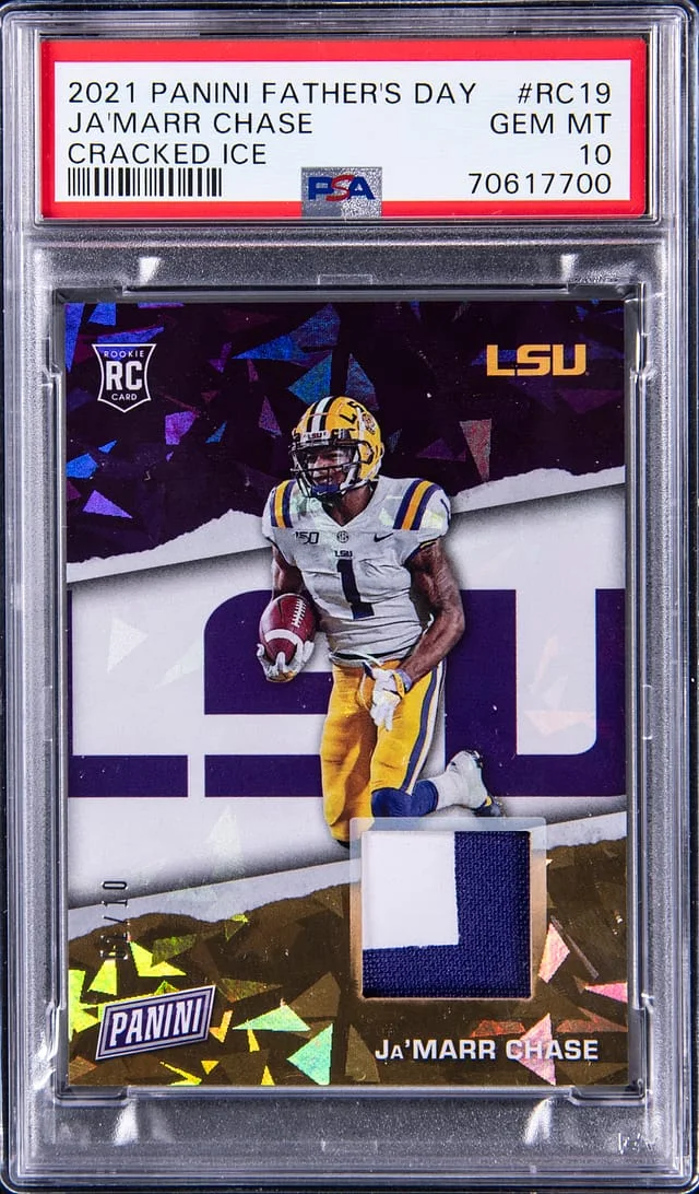2021 Panini JaMarr Chase Father's Day Cracked Ice #RC19 card image