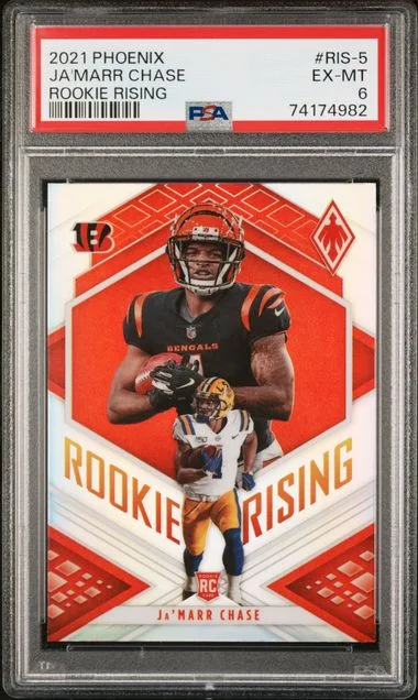 2021 Panini Ja'Marr Chase Phoenix Rising Bronze #RIS-5 card image