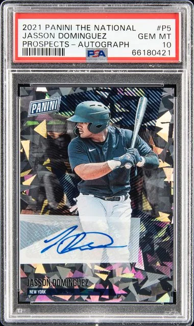 2021 Panini Jasson Dominguez The National Prospects Autograph #P5 card image