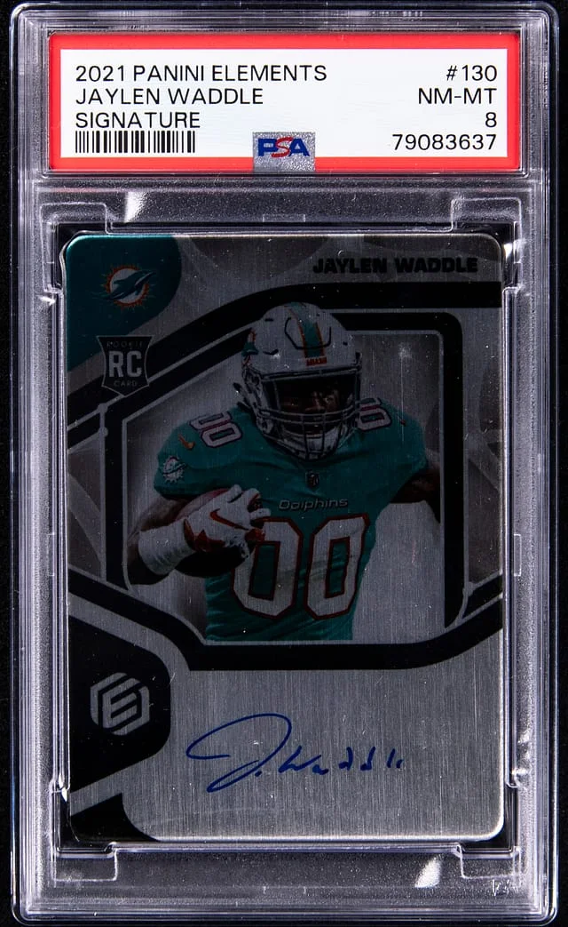 2021 Panini Jaylen Waddle Elements Signature #130 card image