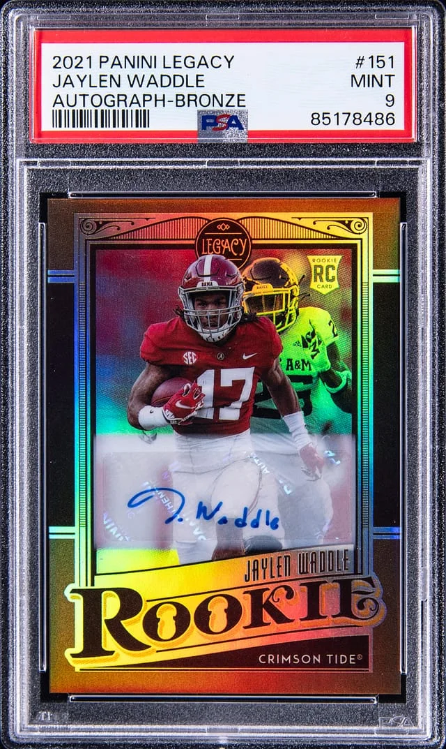 2021 Panini Jaylen Waddle Legacy Autographs Bronze #151 card image