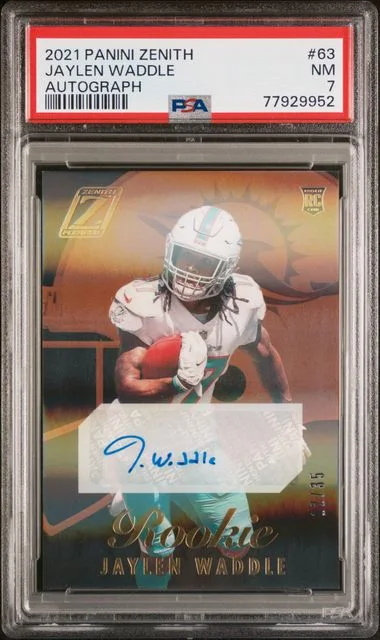 2021 Panini Jaylen Waddle Zenith Autograph #63 card image