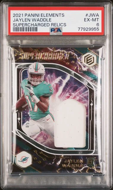 2021 Panini Jaylen Waddle Elements Supercharged Relics #JWA card image