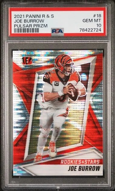 2021 Panini Joe Burrow Rookies & Stars Pulsar Prizm #18 card image