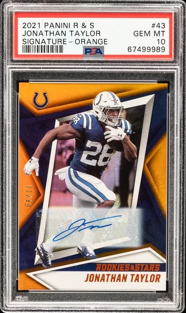 2021 Panini Jonathan Taylor Rookies & Stars Signature-Orange #43 card image