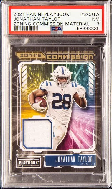 2021 Panini Jonathan Taylor Playbook Zoning Commission Material #ZC-JTA card image