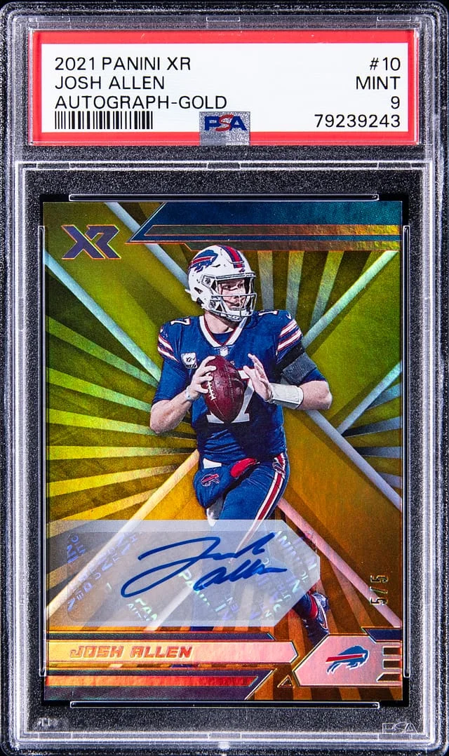 2021 Panini Josh Allen XR Autograph Gold #10 card image