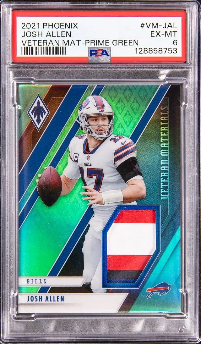 2021 Panini Josh Allen Phoenix Veteran Material Prime Green #VM-JAL card image