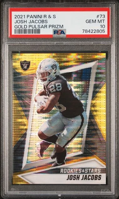 2021 Panini Josh Jacobs Rookies & Stars Gold Pulsar Prizm #73 card image