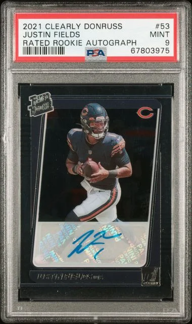 2021 Panini Justin Fields Clearly Donruss Rated Autograph #53 card image