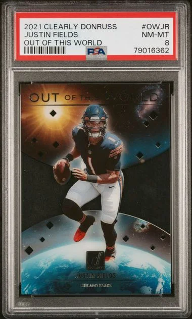 2021 Panini Justin Fields Clearly Donruss Out Of This World #OWJR card image