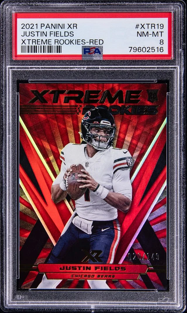 2021 Panini Justin Fields XR Xtreme Rookies Red #XTR19 card image