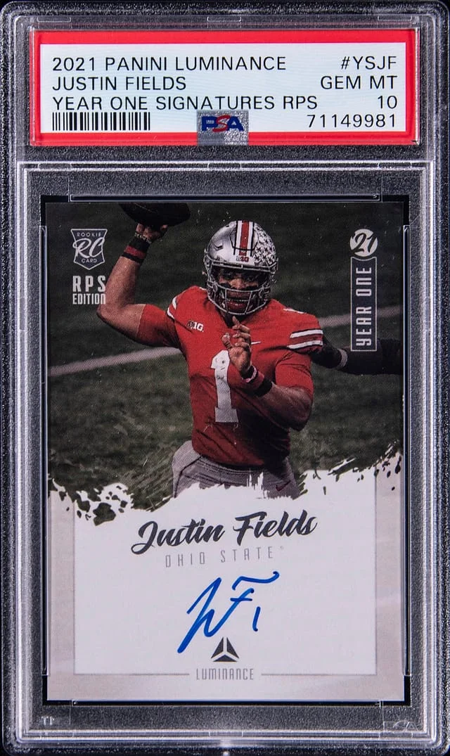 2021 Panini Justin Fields Luminance Year One Signatures RPS #YSJF card image