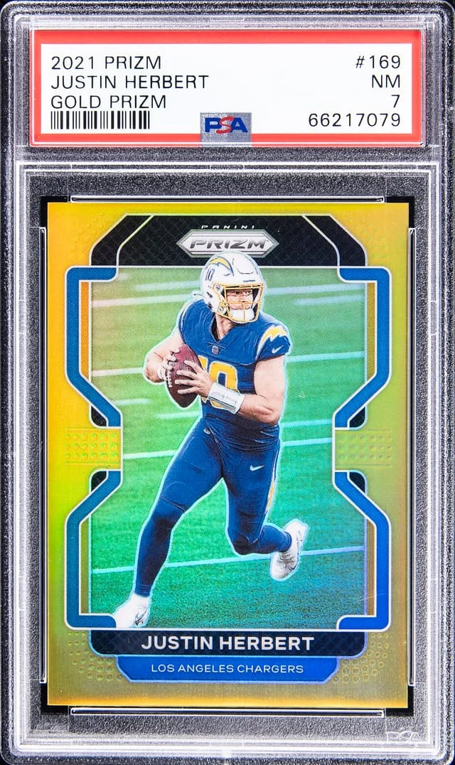 2021 Panini Justin Herbert Gold Prizm #169 card image