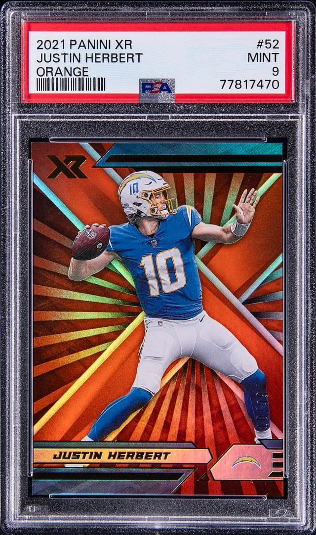 2021 Panini Justin Herbert XR Orange #52 card image