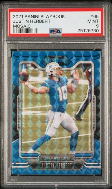 2021 Panini Justin Herbert Playbook Mosaic #65 card image