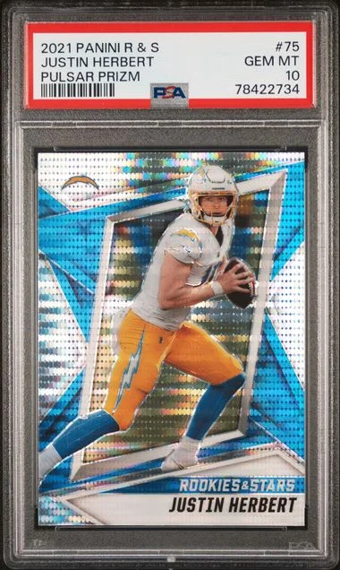 2021 Panini Justin Herbert Rookies & Stars Pulsar Prizm #75 card image