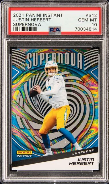 2021 Panini Justin Herbert Instant Supernova #S12 card image