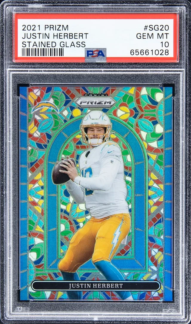 2021 Panini Justin Herbert Stained Glass Prizm #SG-20 card image