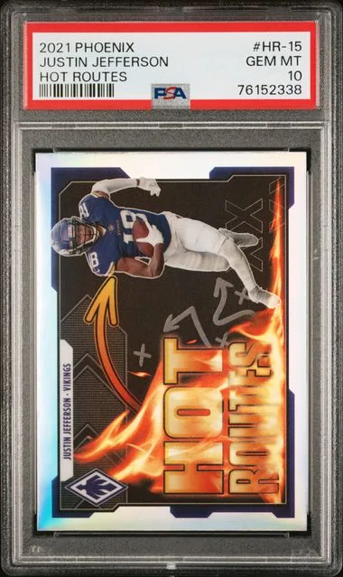 2021 Panini Justin Jefferson Phoenix Hot Routes Purple #HR-15 card image