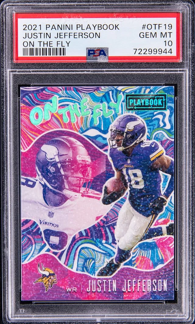 2021 Panini Justin Jefferson Playbook On The Fly #OTF-19 card image