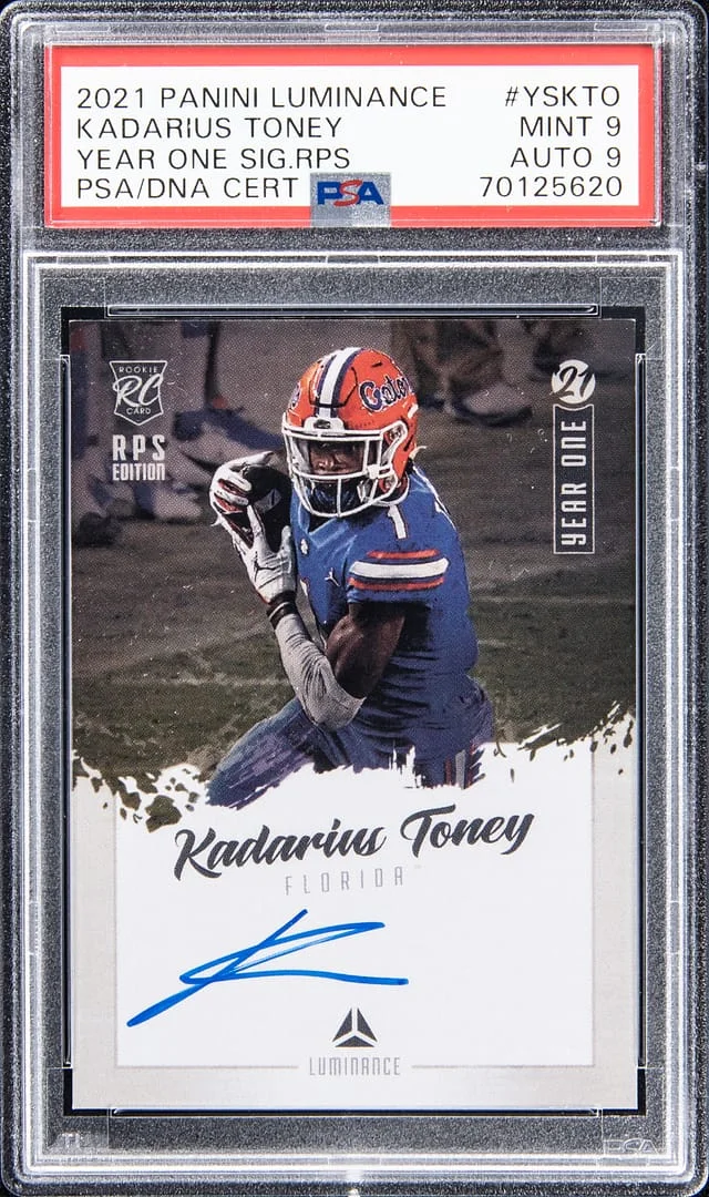 2021 Panini Kadarius Toney Luminance Year One Signature RPS #YSKTO card image