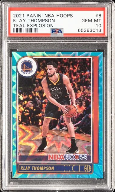 2021 Panini Klay Thompson NBA Hoops Teal Explosion #8 card image
