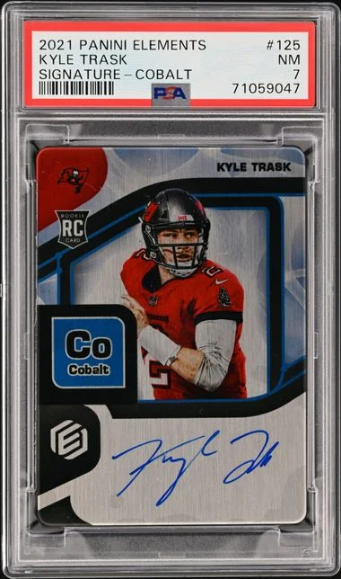 2021 Panini Kyle Trask Elements Signature-Cobalt #125 card image