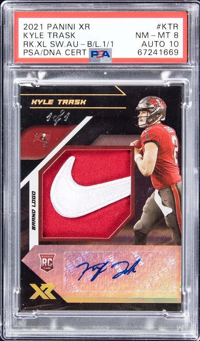 2021 Panini Kyle Trask XR XL Swatch Autographs Brand Logo #RXA-KTR card image