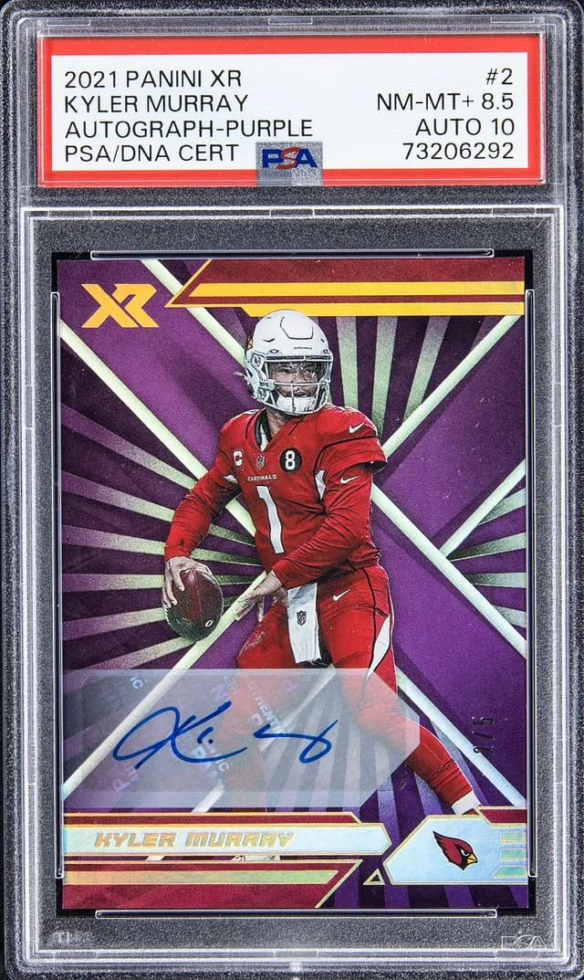 2021 Panini Kyler Murray XR Autograph Purple #2 card image