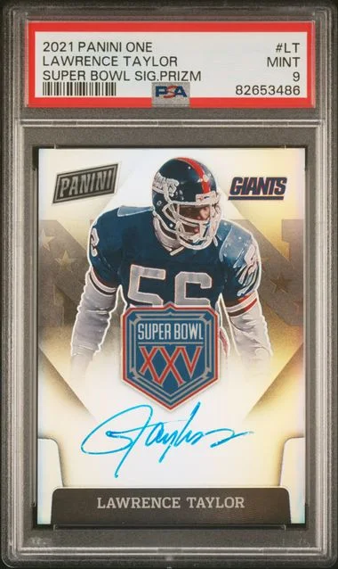 2021 Panini Lawrence Taylor One Super Bowl Signatures Prizm #LT card image