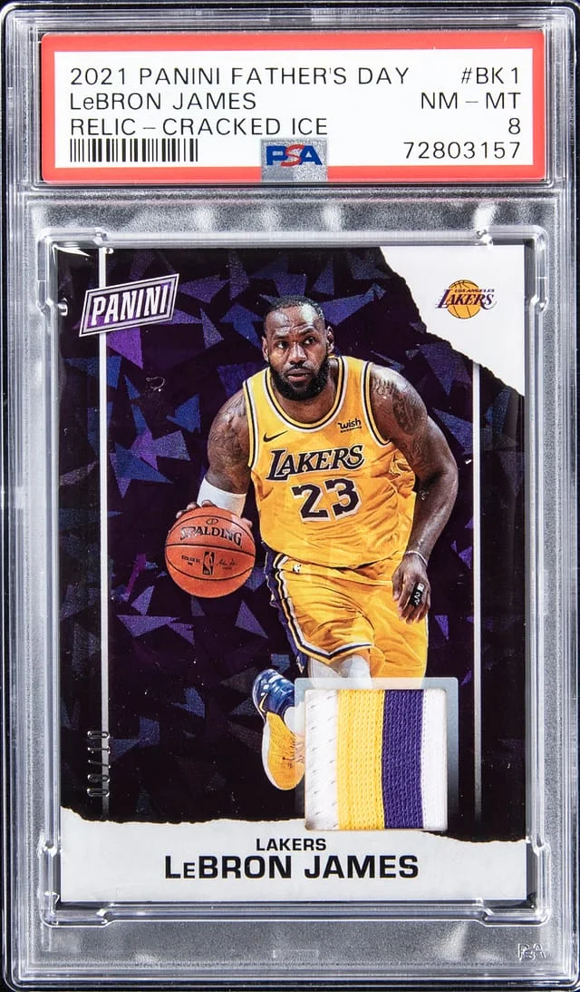 2021 Panini LeBron James Father's Day Relic Cracked Ice #BK1 card image