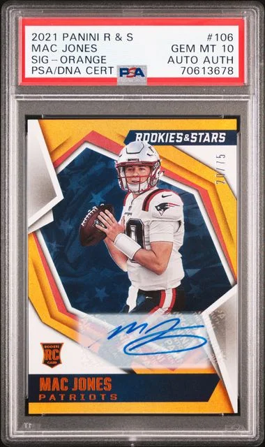 2021 Panini Mac Jones Rookies & Stars Signature-Orange #106 card image