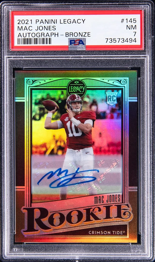 2021 Panini Mac Jones Legacy Autograph Bronze #145 card image