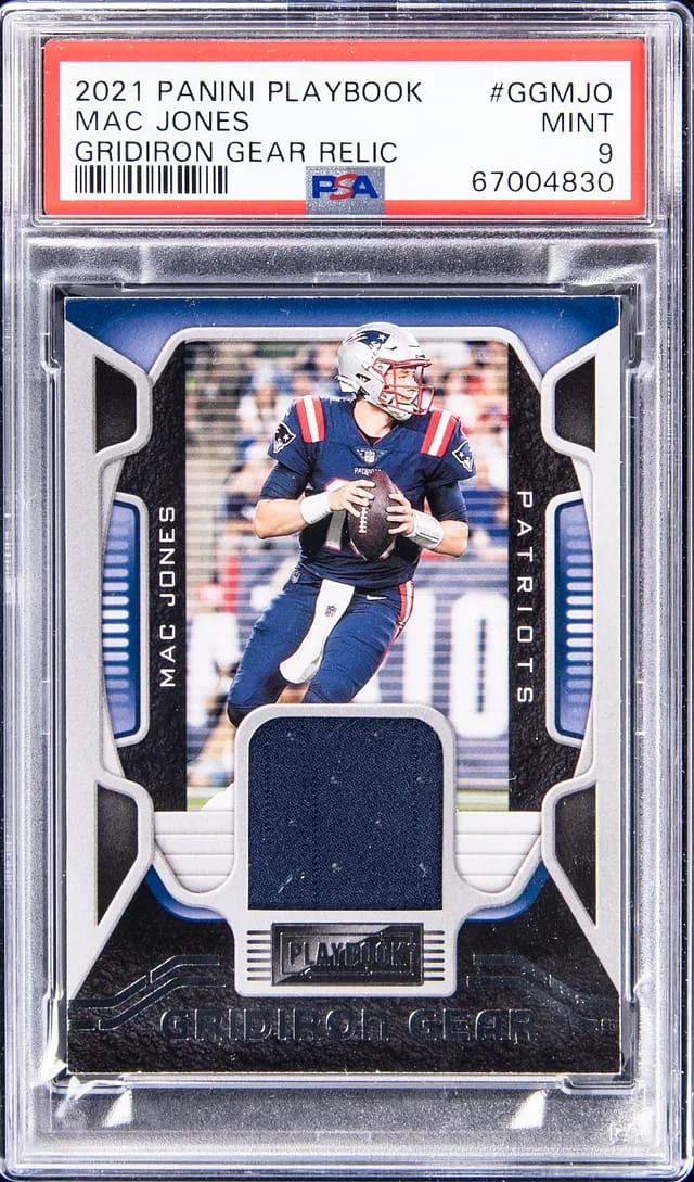 2021 Panini Mac Jones Playbook Gridiron Gear Relic #GG-MJO card image