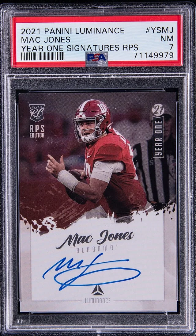 2021 Panini Mac Jones Luminance Year One Signatures RPS #YSMJ card image