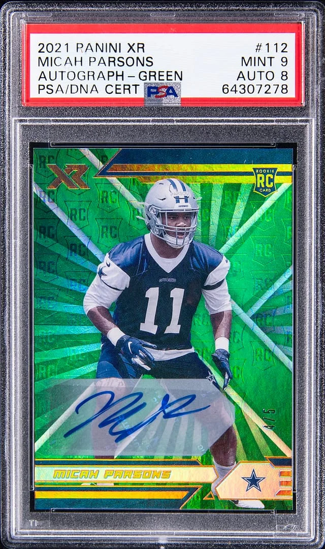 2021 Panini Micah Parsons XR Autograph Green #112 card image