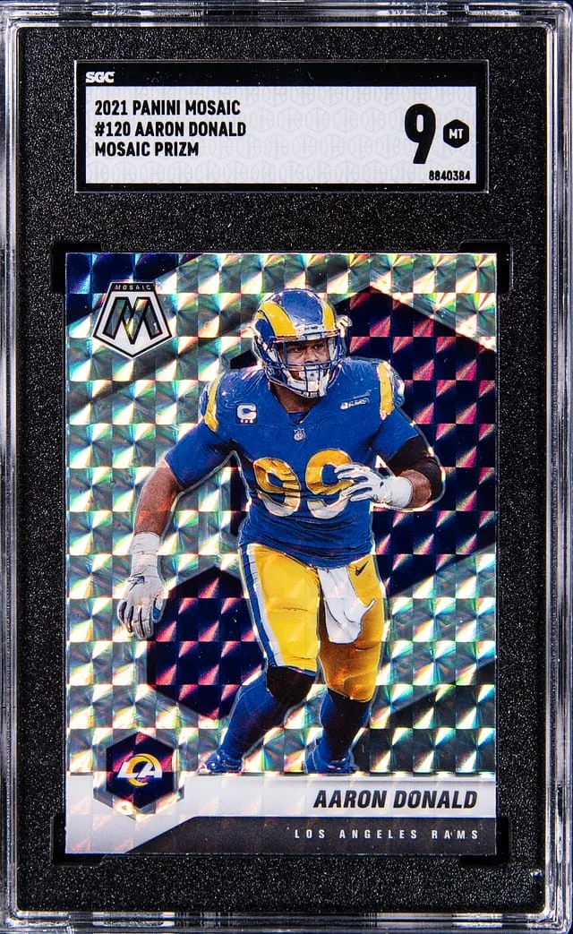 2021 Panini Mosaic Aaron Donald Mosaic Prizm #120 card image
