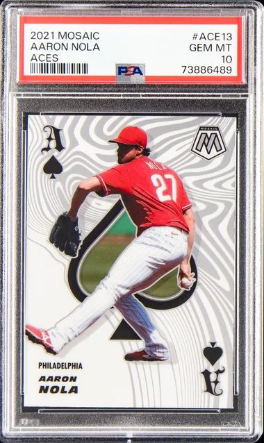 2021 Panini Mosaic Aaron Nola Aces #Ace13 card image