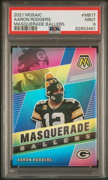 2021 Panini Mosaic Aaron Rodgers Masquerade Ballers #MB-17 card image