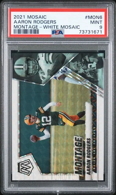 2021 Panini Mosaic Aaron Rodgers Montage White Mosaic #Mon6 card image