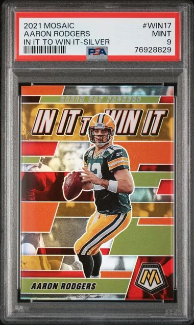 2021 Panini Mosaic Aaron Rodgers In It To Win It #WIN17 card image