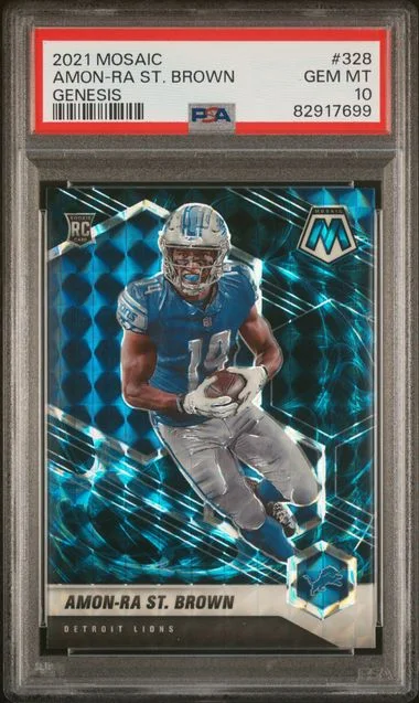 2021 Panini Mosaic Amon-Ra St. Brown Genesis #328 card image