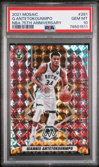 2021 Panini Mosaic Anniversary 281 Giannis Antetokounmpo NBA #75Th card image