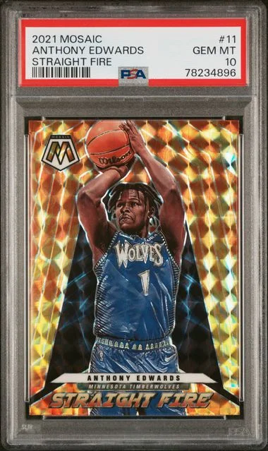 2021 Panini Mosaic Anthony Edwards Straight Fire #11 card image