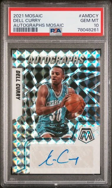 2021 Panini Mosaic Autographs Mosaic Amdcy Dell Curry #no-number card image