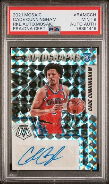 2021 Panini Mosaic Autographs Mosaic Ramcch Cade Cunningham #no-number card image