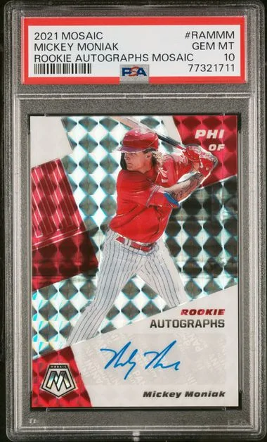 2021 Panini Mosaic Autographs Mosaic Rammm Mickey Moniak #no-number card image