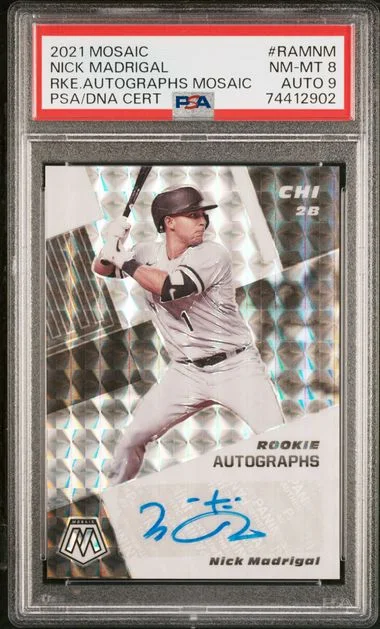2021 Panini Mosaic Autographs Mosaic Ramnm Nick Madrigal #no-number card image