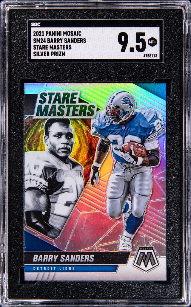 2021 Panini Mosaic Barry Sanders Stare Masters Silver Prizm #SM24 card image